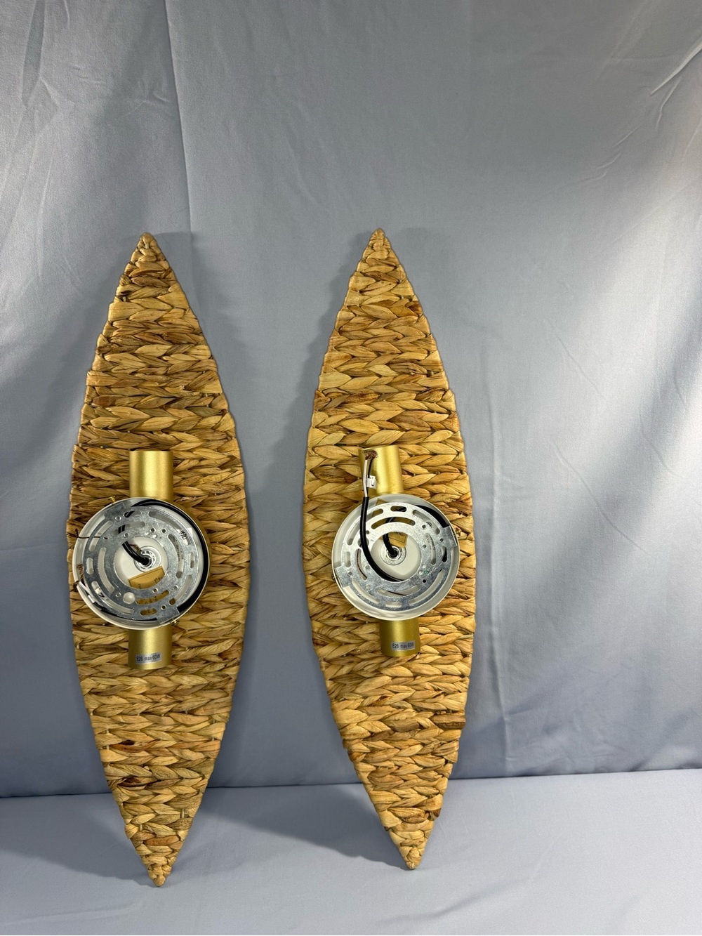 Handwoven Seagrass Wall Sconce - Natural Brown - Picture 9 of 11